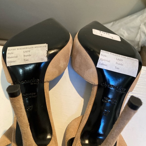 Elyse Walker Los Angeles. Style “Lady”. Sling Back Pumps Size 37 (6.5 US) Tan - Picture 12 of 12